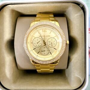 Michael Kors MK6927 Tibby Gold Crystals Chronograph Watch